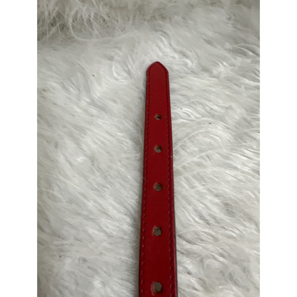 Silver Creek Classics Red Leather Western Belt Silver Floral Conchos Scalloped - Picture 3 of 10